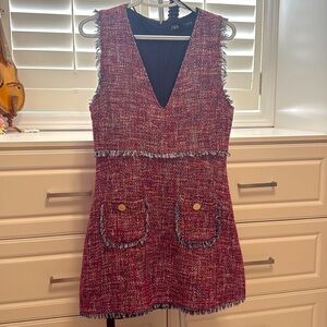 Zara V-neck Pink Dress, L Size. Very Good Condition